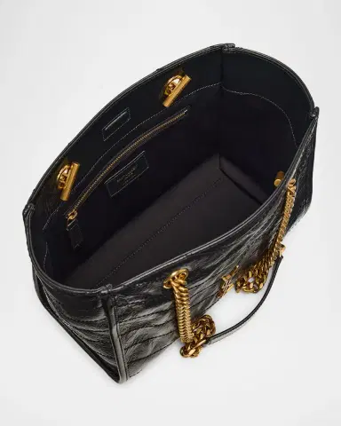 Saint Laurent Niki Small East-West Chevron Leather Shopping Bag | Thumbnail 4 Saint Laurent Niki Small East-West Chevron Leather Shopping Bag | Thumbnail 4