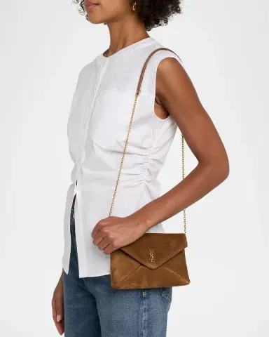 Saint Laurent YSL Envelope Bag on Chain in Suede | Thumbnail 2 Saint Laurent YSL Envelope Bag on Chain in Suede | Thumbnail 2