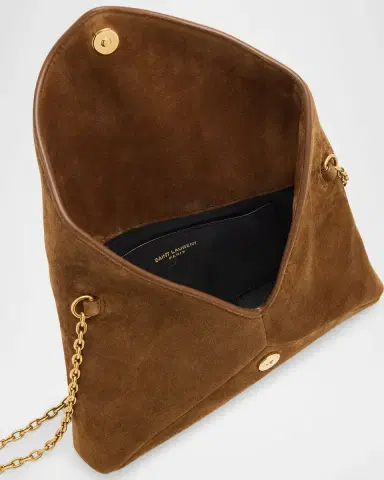 Saint Laurent YSL Envelope Bag on Chain in Suede | Thumbnail 4 Saint Laurent YSL Envelope Bag on Chain in Suede | Thumbnail 4