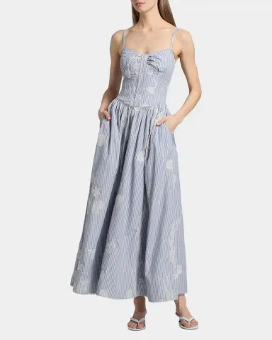 AMUR Bronte Embroidered Cotton-Blend Maxi Dress | Thumbnail 2 AMUR Bronte Embroidered Cotton-Blend Maxi Dress | Thumbnail 2
