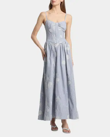 AMUR Bronte Embroidered Cotton-Blend Maxi Dress | Thumbnail 4 AMUR Bronte Embroidered Cotton-Blend Maxi Dress | Thumbnail 4