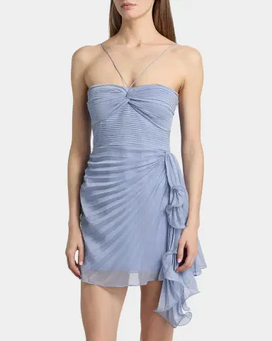 AMUR Bentley Pleated Draped Mini Dress | Thumbnail 4 AMUR Bentley Pleated Draped Mini Dress | Thumbnail 4