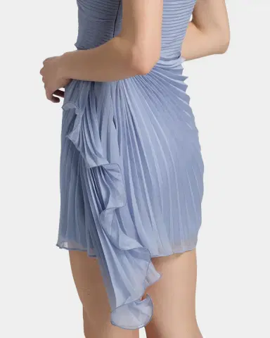 AMUR Bentley Pleated Draped Mini Dress | Thumbnail 5 AMUR Bentley Pleated Draped Mini Dress | Thumbnail 5
