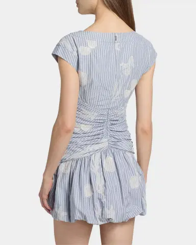 AMUR Rowyn Striped Ruched Bubble Mini Dress | Thumbnail 3 AMUR Rowyn Striped Ruched Bubble Mini Dress | Thumbnail 3