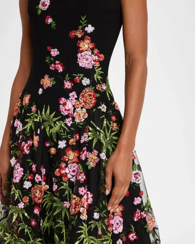 HELSI Blair Strapless Floral Applique Midi Dress | Thumbnail 5 HELSI Blair Strapless Floral Applique Midi Dress | Thumbnail 5