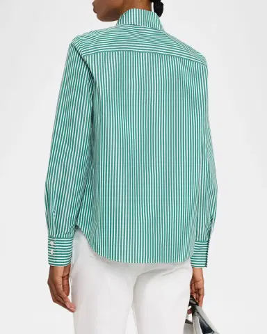 Lafayette 148 New York Striped Button-Front Cotton Shirt | Thumbnail 3 Lafayette 148 New York Striped Button-Front Cotton Shirt | Thumbnail 3