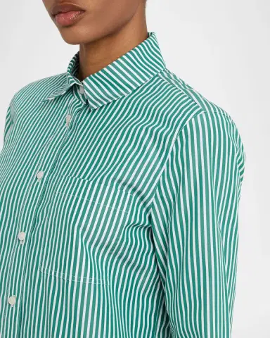 Lafayette 148 New York Striped Button-Front Cotton Shirt | Thumbnail 5 Lafayette 148 New York Striped Button-Front Cotton Shirt | Thumbnail 5