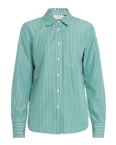 Lafayette 148 New York Striped Button-Front Cotton Shirt | Thumbnail 1 Lafayette 148 New York Striped Button-Front Cotton Shirt | Thumbnail 1