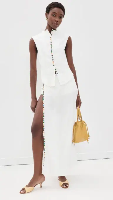Yellow the Label Romy Linen kort Off White | Thumbnail 5 Yellow the Label Romy Linen kort Off White | Thumbnail 5