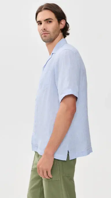 Frescobol Carioca Angelo Linen hirt Baby Blue | Thumbnail 4 Frescobol Carioca Angelo Linen hirt Baby Blue | Thumbnail 4
