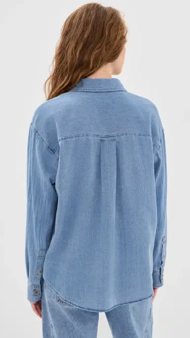 Z Supply Perfect Twill Button Up Classic Indigo | Thumbnail 3 Z Supply Perfect Twill Button Up Classic Indigo | Thumbnail 3
