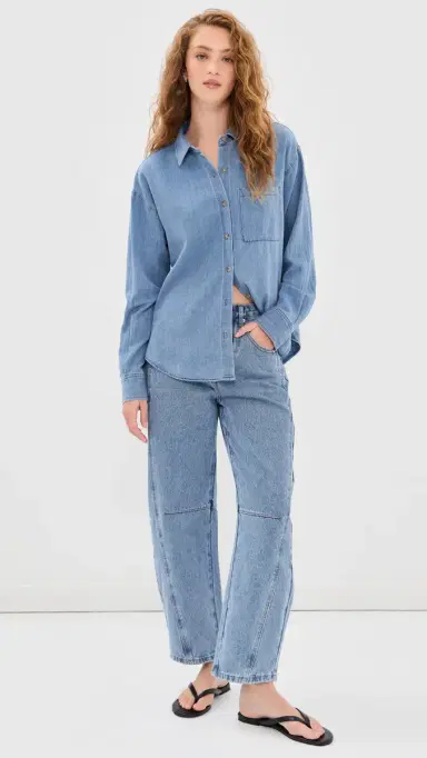 Z Supply Perfect Twill Button Up Classic Indigo | Thumbnail 5 Z Supply Perfect Twill Button Up Classic Indigo | Thumbnail 5