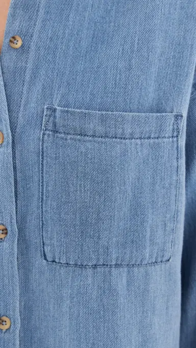 Z Supply Perfect Twill Button Up Classic Indigo | Thumbnail 6 Z Supply Perfect Twill Button Up Classic Indigo | Thumbnail 6