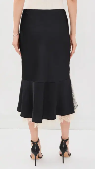 Cinq à Sept Esme Satin Liore Skirt Black/Gardenia | Thumbnail 3 Cinq à Sept Esme Satin Liore Skirt Black/Gardenia | Thumbnail 3