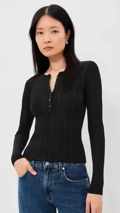 Z Supply Rowena Fine Knit Tee Black | Thumbnail 2 Z Supply Rowena Fine Knit Tee Black | Thumbnail 2