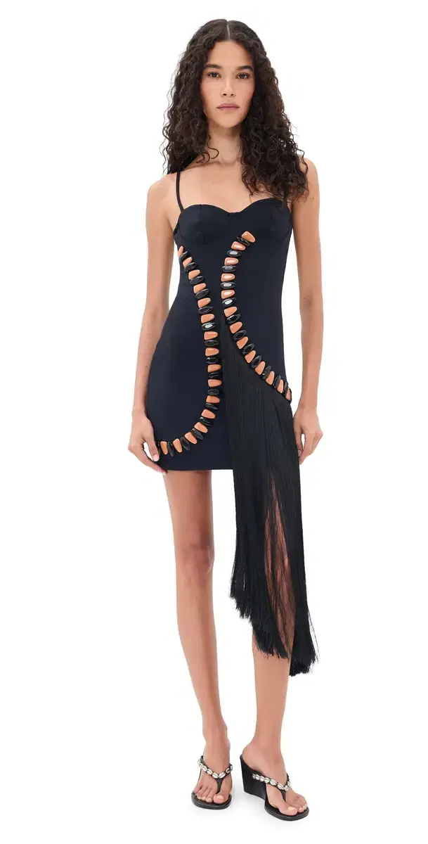 Delya Knit Beaded Fringe Mini Dress Delya Knit Beaded Fringe Mini Dress