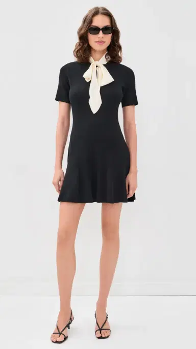 Cinq à Sept Janis Mini Dress Black/Gardenia | Thumbnail 5 Cinq à Sept Janis Mini Dress Black/Gardenia | Thumbnail 5