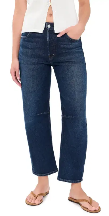 Madewell Darted Barrel Jeans Midnight Stone Wash | Thumbnail 1 Madewell Darted Barrel Jeans Midnight Stone Wash | Thumbnail 1