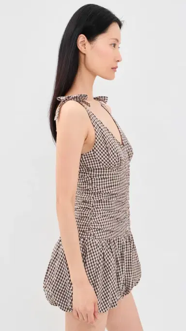 ASTR the Label Jeliany Mini Dress Brown Gingham | Thumbnail 4 ASTR the Label Jeliany Mini Dress Brown Gingham | Thumbnail 4
