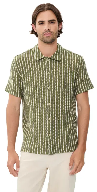 Madewell Naples Collared hirt tripe Olive | Thumbnail 1 Madewell Naples Collared hirt tripe Olive | Thumbnail 1