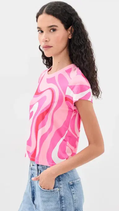 Generation Love Kai Geo Jersey Top Wavy Geo Pink | Thumbnail 4 Generation Love Kai Geo Jersey Top Wavy Geo Pink | Thumbnail 4