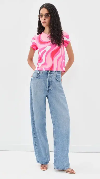 Generation Love Kai Geo Jersey Top Wavy Geo Pink | Thumbnail 5 Generation Love Kai Geo Jersey Top Wavy Geo Pink | Thumbnail 5