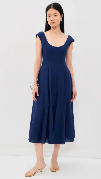 Guizio Leila Linen Dress Navy | Thumbnail 2 Guizio Leila Linen Dress Navy | Thumbnail 2