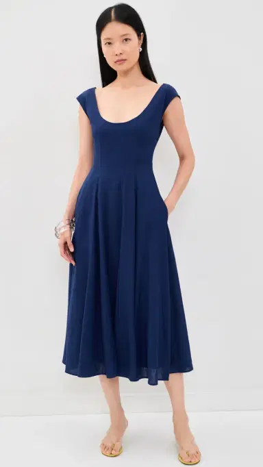 Guizio Leila Linen Dress Navy | Thumbnail 6 Guizio Leila Linen Dress Navy | Thumbnail 6