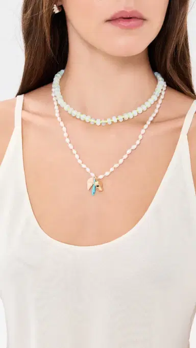 Clare V. Freshwater Pearl Charm Necklace Cream Multi One Size | Thumbnail 3 Clare V. Freshwater Pearl Charm Necklace Cream Multi One Size | Thumbnail 3
