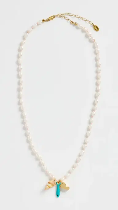 Clare V. Freshwater Pearl Charm Necklace Cream Multi One Size | Thumbnail 4 Clare V. Freshwater Pearl Charm Necklace Cream Multi One Size | Thumbnail 4