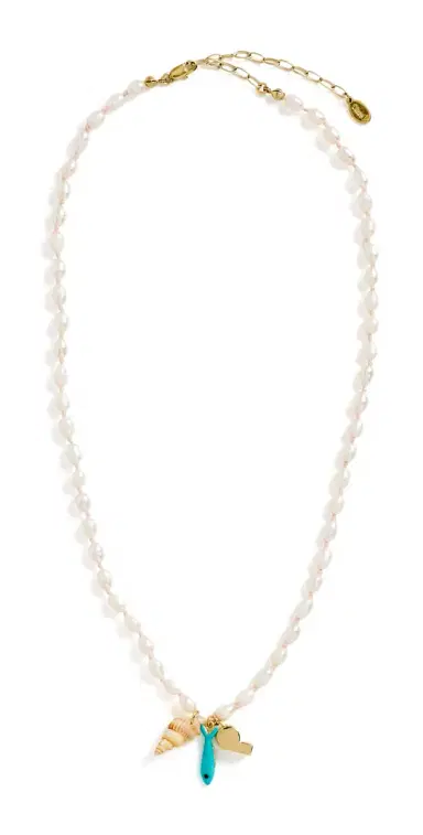 Clare V. Freshwater Pearl Charm Necklace Cream Multi One Size | Thumbnail 1 Clare V. Freshwater Pearl Charm Necklace Cream Multi One Size | Thumbnail 1