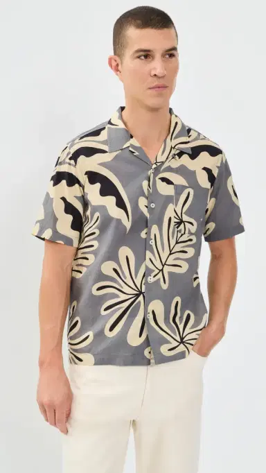 Universal Works Baja Print Road Shirt Grey | Thumbnail 2 Universal Works Baja Print Road Shirt Grey | Thumbnail 2
