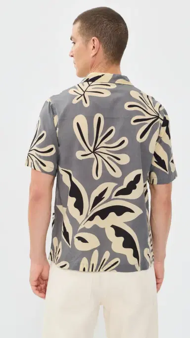 Universal Works Baja Print Road Shirt Grey | Thumbnail 3 Universal Works Baja Print Road Shirt Grey | Thumbnail 3