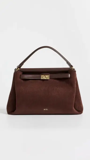 JW PEI Carmen Faux Suede Top Handle Bag Dark Brown One Size | Thumbnail 2 JW PEI Carmen Faux Suede Top Handle Bag Dark Brown One Size | Thumbnail 2