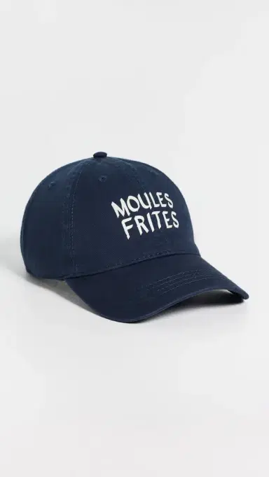 Clare V. Clare V. Baseball Hat Cream/Navy One Size | Thumbnail 2 Clare V. Clare V. Baseball Hat Cream/Navy One Size | Thumbnail 2