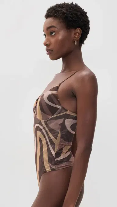 L'AGENCE Elowen Underwire Thong Bodysuit epia wirl | Thumbnail 4 L'AGENCE Elowen Underwire Thong Bodysuit epia wirl | Thumbnail 4