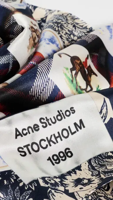 Acne Studios Volta Check Scarf Blue | Thumbnail 5 Acne Studios Volta Check Scarf Blue | Thumbnail 5