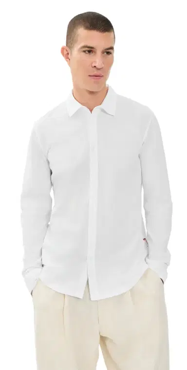 Orlebar Brown Giles Pique Knit Button Down | Thumbnail 1 Orlebar Brown Giles Pique Knit Button Down | Thumbnail 1