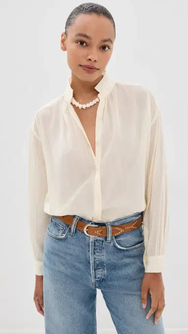 Alix of Bohemia Kiki Button Down Shirt Off White | Thumbnail 2 Alix of Bohemia Kiki Button Down Shirt Off White | Thumbnail 2