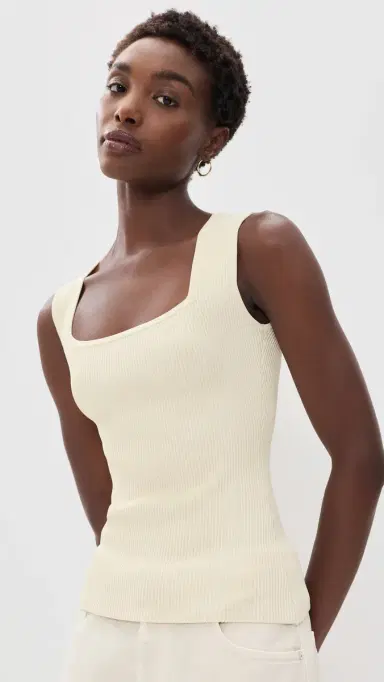 DL1961 Ribbed quare Tank Top | Thumbnail 2 DL1961 Ribbed quare Tank Top | Thumbnail 2
