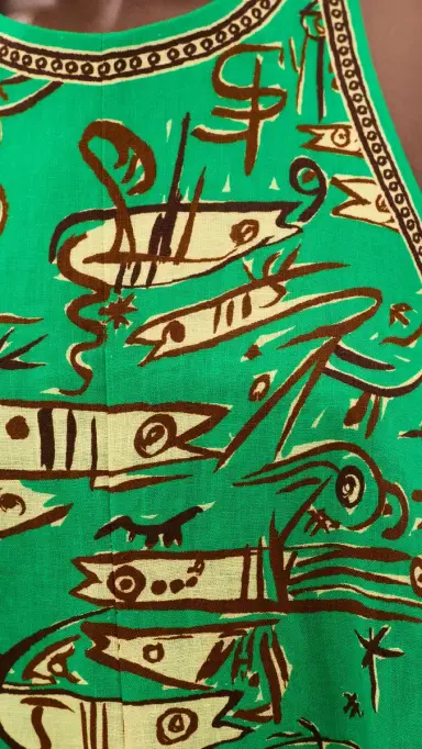 ALÉMAIS Fish Sticks Mini Dress Green | Thumbnail 6 ALÉMAIS Fish Sticks Mini Dress Green | Thumbnail 6