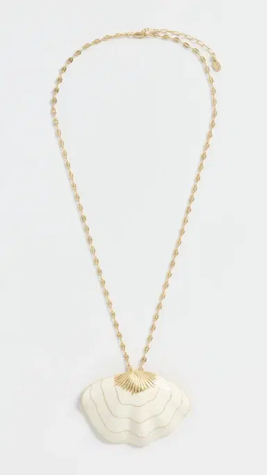 Clare V. Clamshell Pendant Necklace Cream One Size | Thumbnail 2 Clare V. Clamshell Pendant Necklace Cream One Size | Thumbnail 2