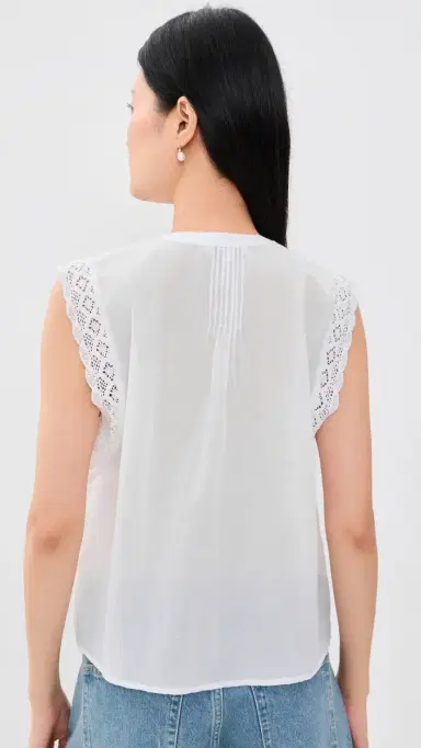 Madewell ace-Trim Sleeveless Top True White | Thumbnail 3 Madewell ace-Trim Sleeveless Top True White | Thumbnail 3