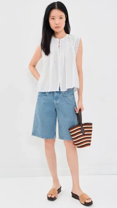 Madewell ace-Trim Sleeveless Top True White | Thumbnail 5 Madewell ace-Trim Sleeveless Top True White | Thumbnail 5