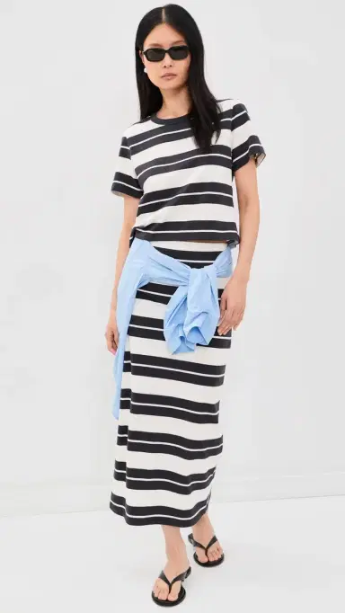 Z Supply Gail Striped Jersey Midi Skirt | Thumbnail 5 Z Supply Gail Striped Jersey Midi Skirt | Thumbnail 5