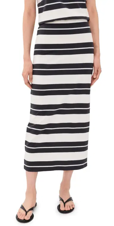 Z Supply Gail Striped Jersey Midi Skirt | Thumbnail 1 Z Supply Gail Striped Jersey Midi Skirt | Thumbnail 1