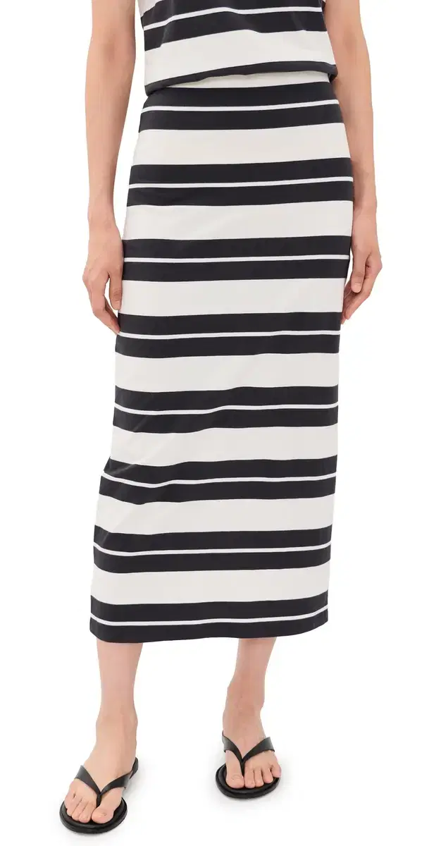 Gail Striped Jersey Midi Skirt Gail Striped Jersey Midi Skirt