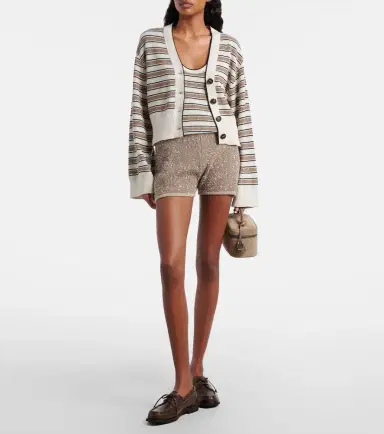 Brunello Cucinelli Striped cotton-blend top | Thumbnail 4 Brunello Cucinelli Striped cotton-blend top | Thumbnail 4