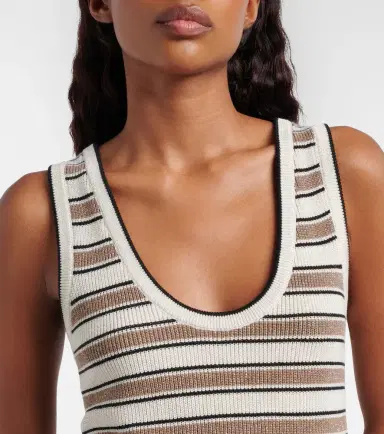 Brunello Cucinelli Striped cotton-blend top | Thumbnail 5 Brunello Cucinelli Striped cotton-blend top | Thumbnail 5