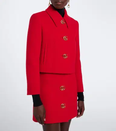 Gucci Double G cropped wool crêpe jacket | Thumbnail 6 Gucci Double G cropped wool crêpe jacket | Thumbnail 6